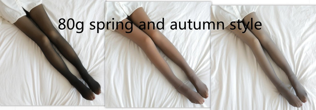 Fleece-lined sheer-look winter tights – photo 29