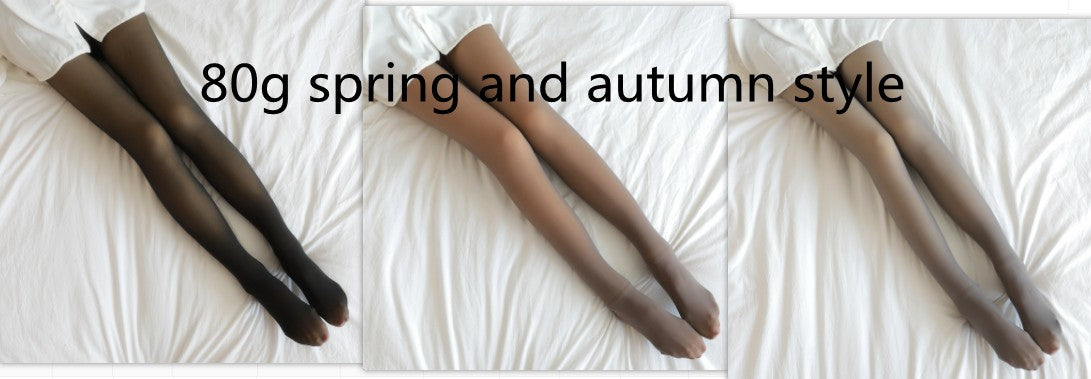 Fleece-lined sheer-look winter tights – photo 29