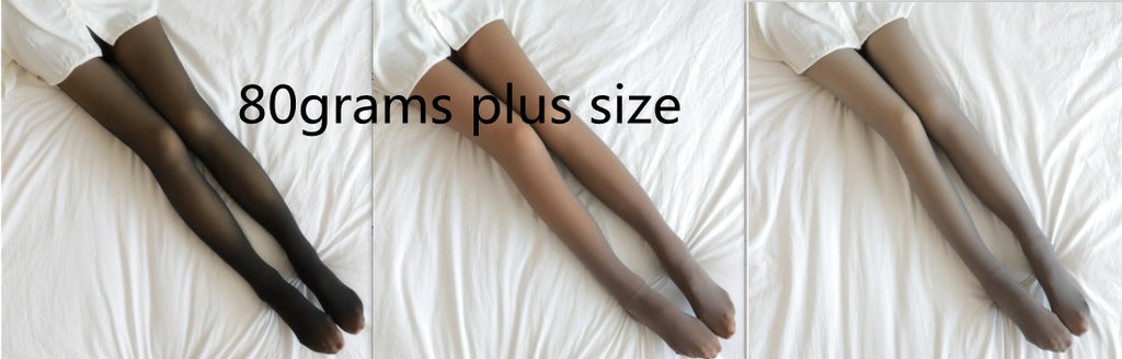 Fleece-lined sheer-look winter tights – photo 28