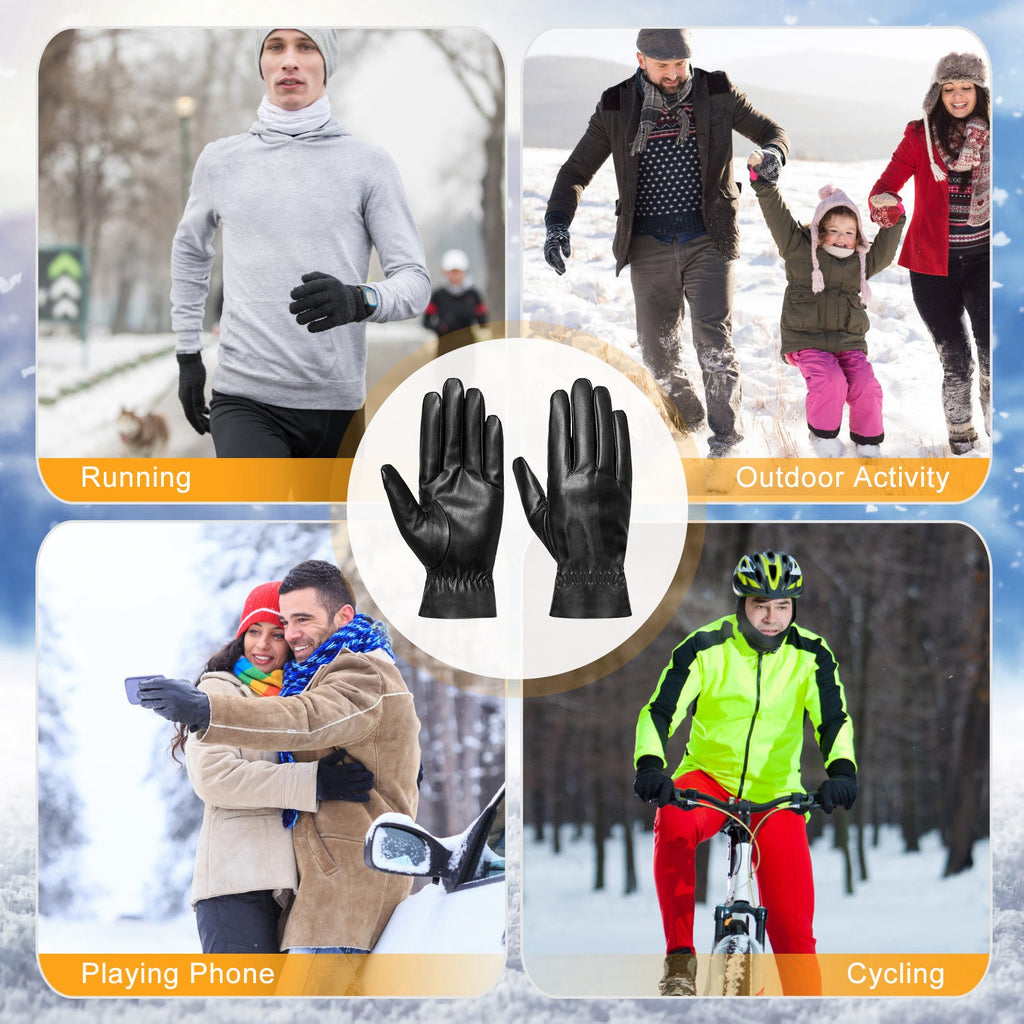 Faux leather winter gloves – photo 5