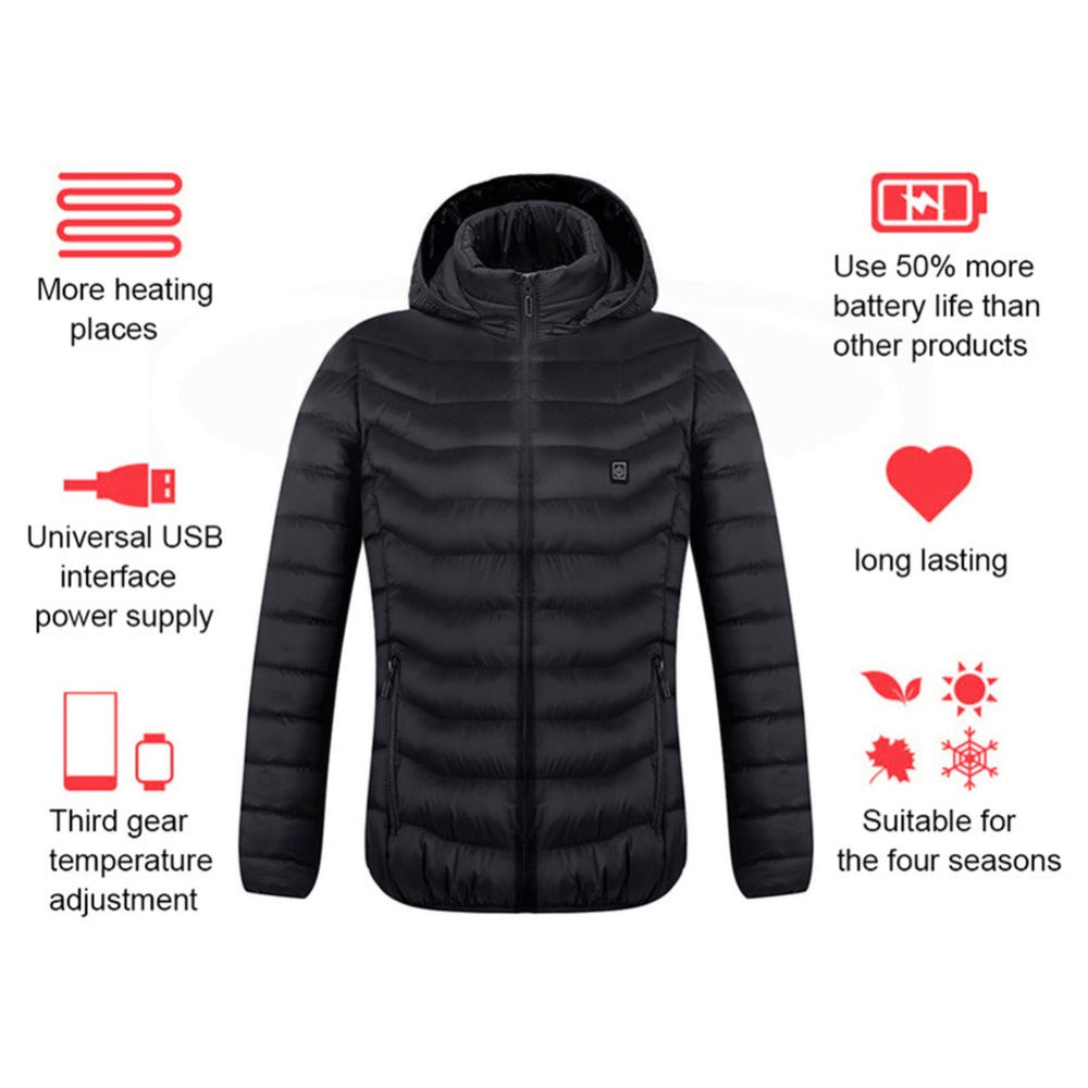 Men's USB heated jacket with removable hood – photo 7