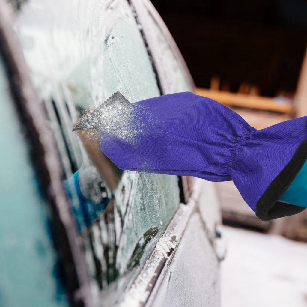 Fleece-lined ice scraper mitt