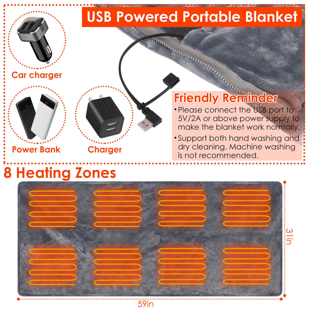 Wearable USB heated shawl blanket – photo 5