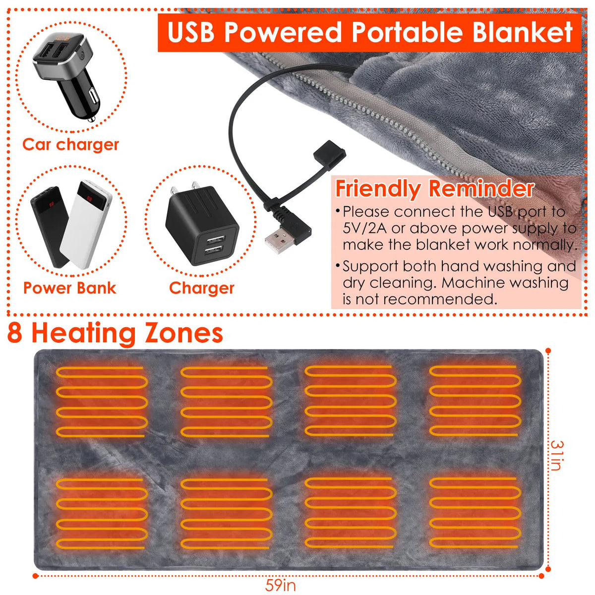 Wearable USB heated shawl blanket – photo 5