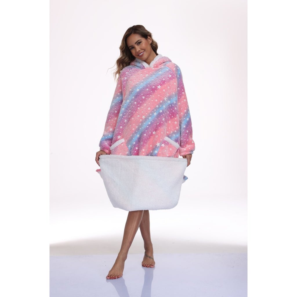 Oversized sherpa-lined wearable blanket hoodie – photo 4
