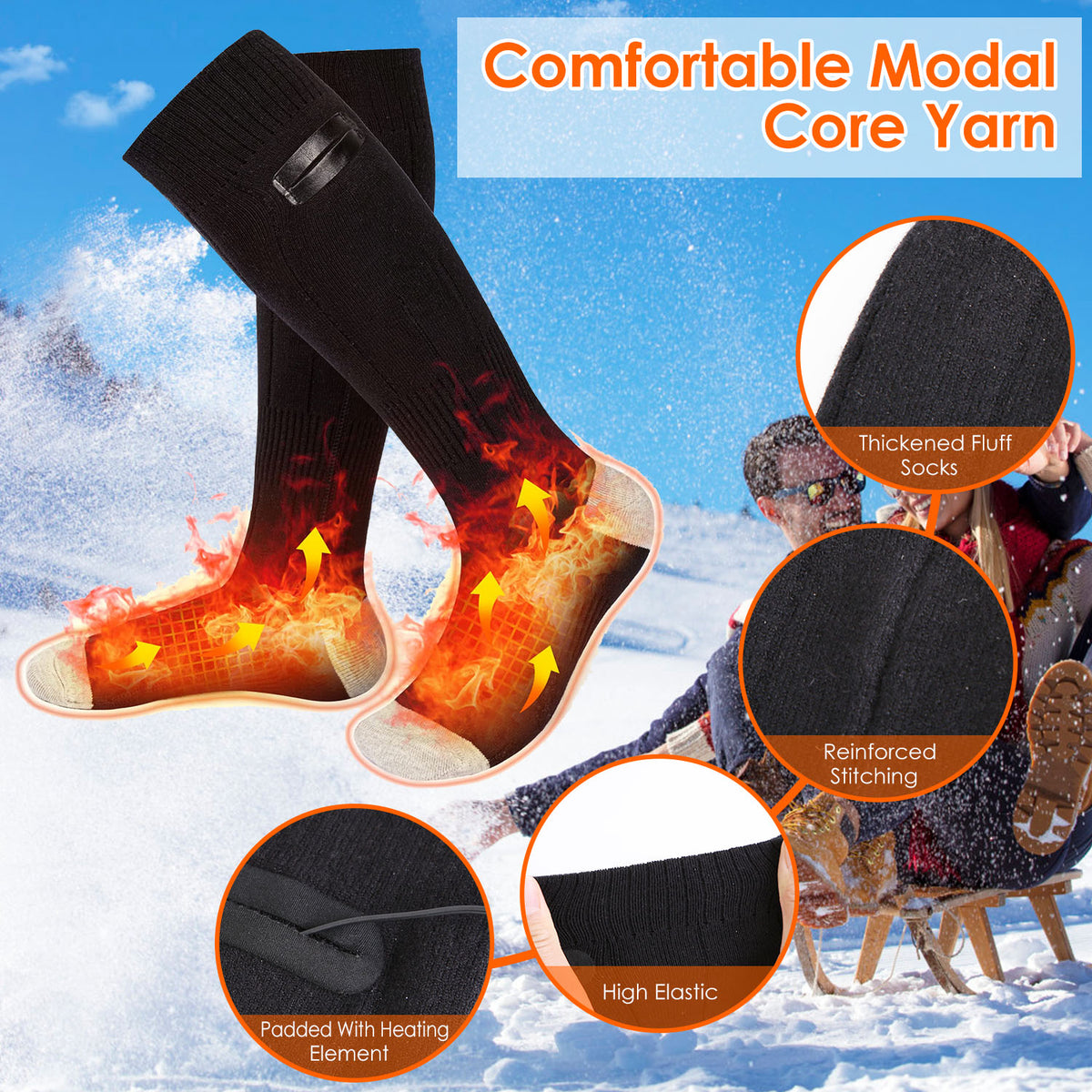 Rechargeable heated socks with battery packs – photo 8