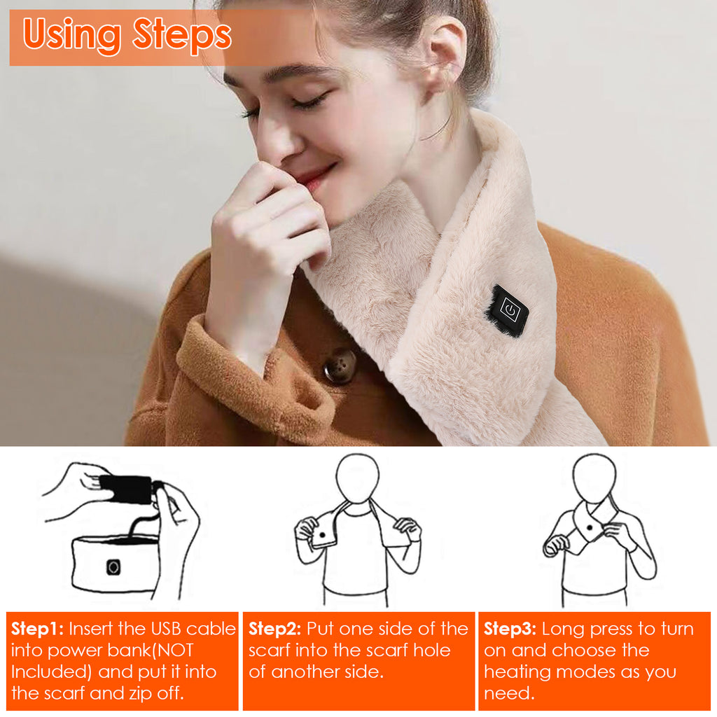 USB heated scarf with 3 heat settings – photo 7