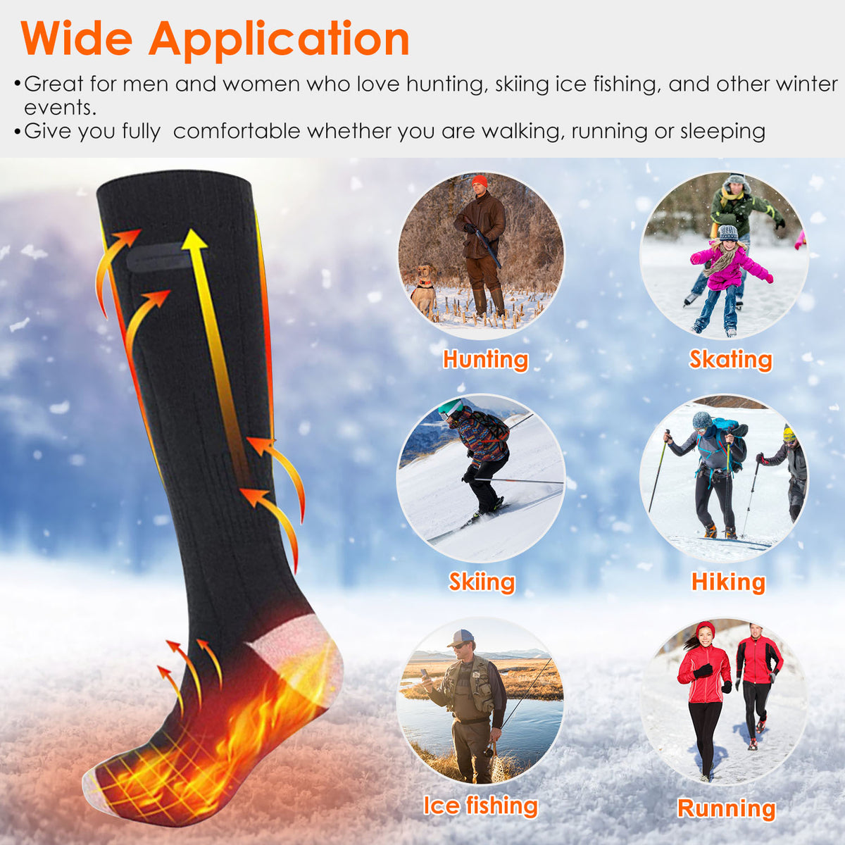 Rechargeable heated socks with battery packs – photo 2